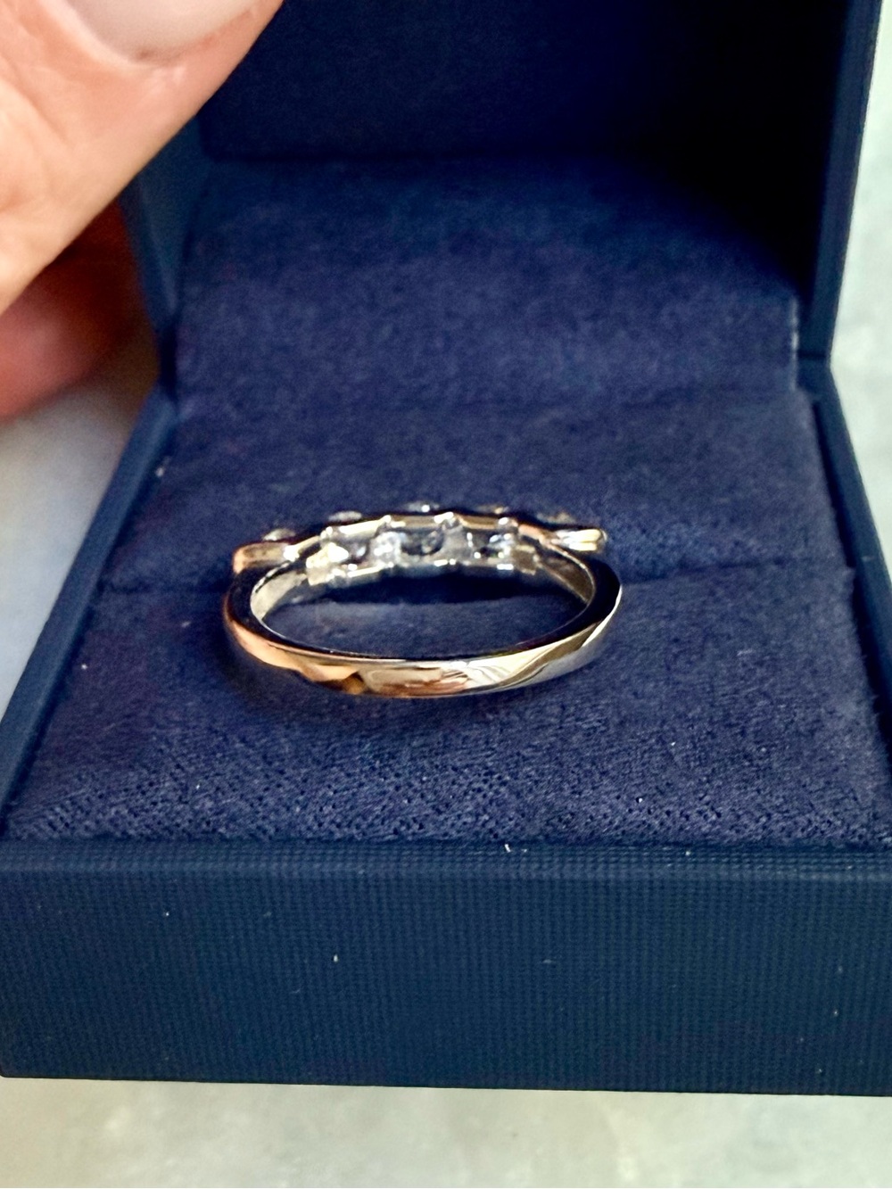 NWOT 1.50 ctw Lab Created White Sapphire 5-stone Anniversary Ring in SS sz 7 - Picture 3 of 6